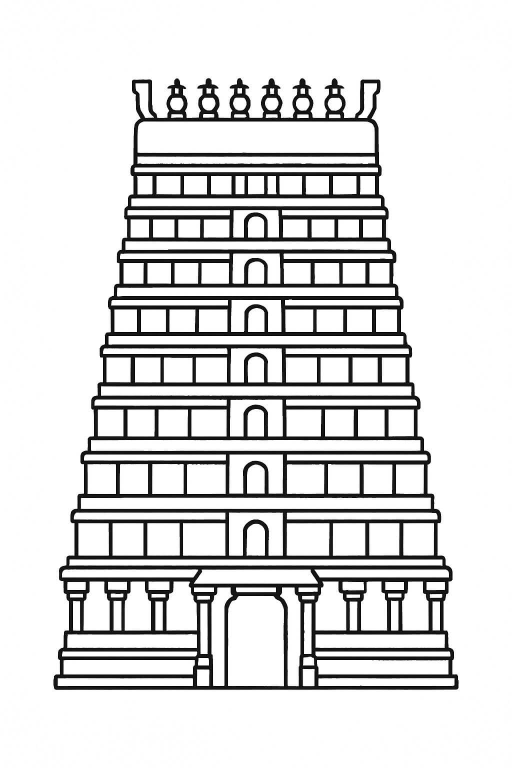 madurai meenakshi gopuram block mockup